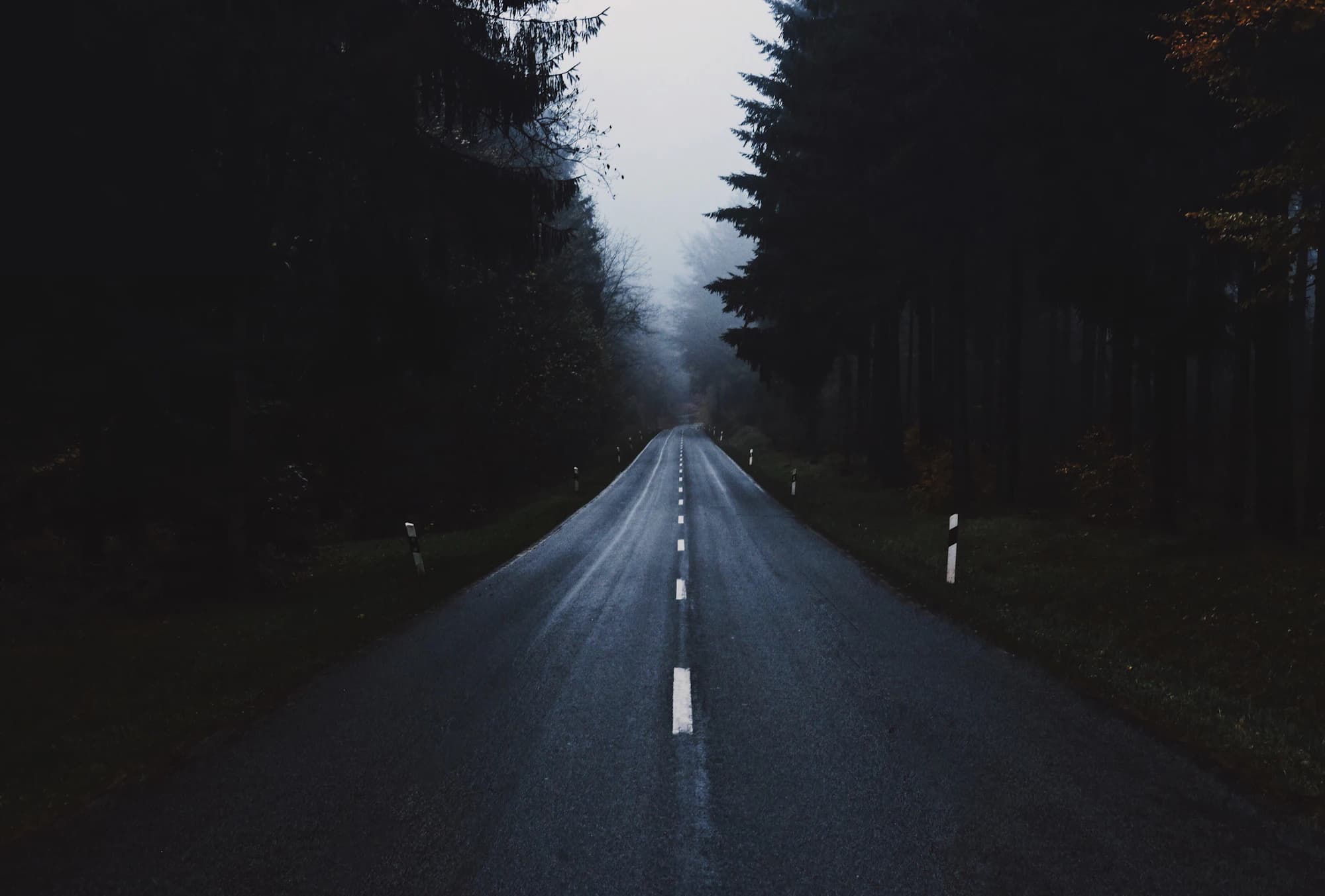 Open road at dusk